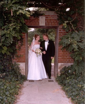 Bob and Kristin at the garden gate